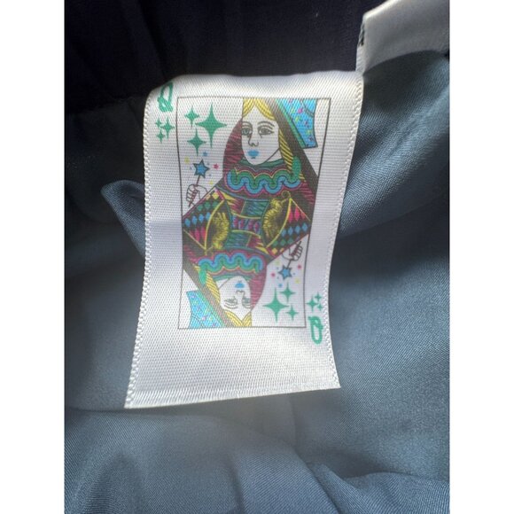 Queen of Sparkles Navy/Green?White Floral Smocked Midi Skirt – Size M (NWOT) - Picture 6 of 11